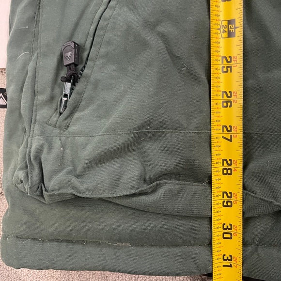 First Down Puffer Jacket Vintage Duck Down Mens Medium Green Hood - Picture 12 of 12